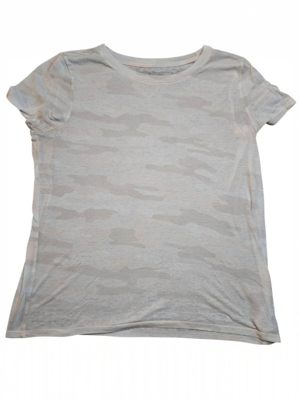 Lucky Brand Large White Tan Peach Camo Burnout T-Shirt